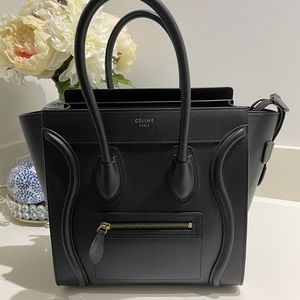 Celine micro luggage in smooth black leather EXCELLENT LIKE NEW CONDITION!
